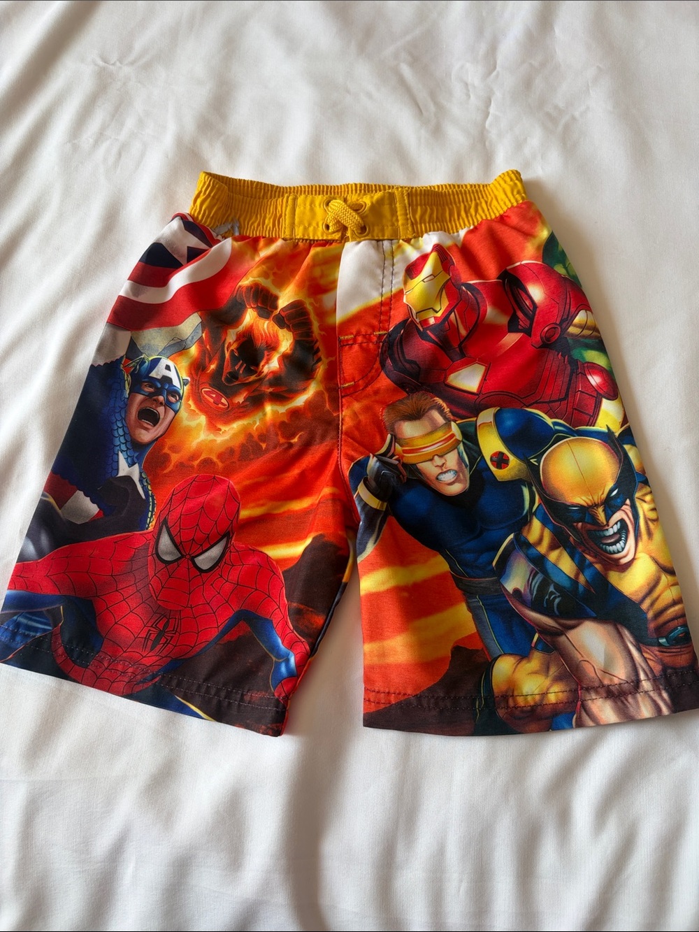 Marvel Red Yellow Blue Superhero Kids Shorts